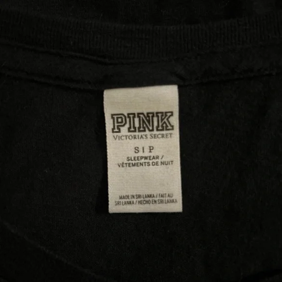 Victoria’s Secret PINK black and gold long sleeve T-shirt, size Small - Picture 6 of 7